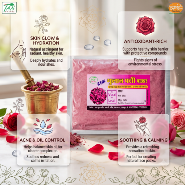 Rose Petal Powder — Benefits at a glance